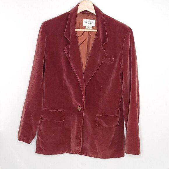 RLM Vintage Burgundy  Velvet jacket - Picture 1 of 7